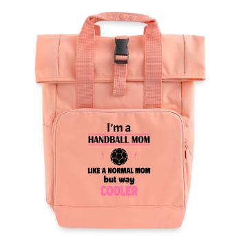 Ich bin eine Handball-Mama - Rolltop Rucksack mit zwei Griffen - Chintzrosa - Vorne