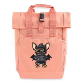 Fledermaus Cool Comic - Rolltop Rucksack mit zwei Griffen - Chintzrosa - Vorne