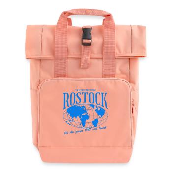 Rostock Heimat Fußball Geschenk - Rolltop Rucksack mit zwei Griffen - Chintzrosa - Vorne