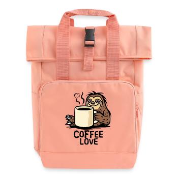 Sloth Coffee Love Cartoon - Roll Top Backpack with Two Handles - chintz rose - Front