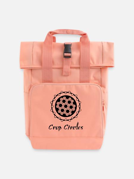 Waben-Mandala-Kornkreis - Rolltop Rucksack mit zwei Griffen - Chintzrosa