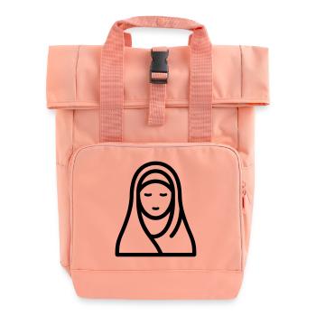 Muslimische Frau - Rolltop Rucksack mit zwei Griffen - Chintzrosa - Vorne