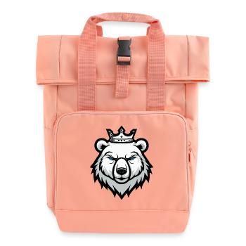 Portrait d’ours polaire Couronne tête d’ours polaire - Sac à dos Roll Top à deux anses - rose liberty - Devant
