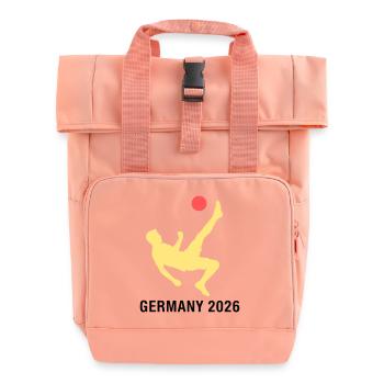 Fußballer 2026 Deutschland Fan - Rolltop Rucksack mit zwei Griffen - Chintzrosa - Vorne