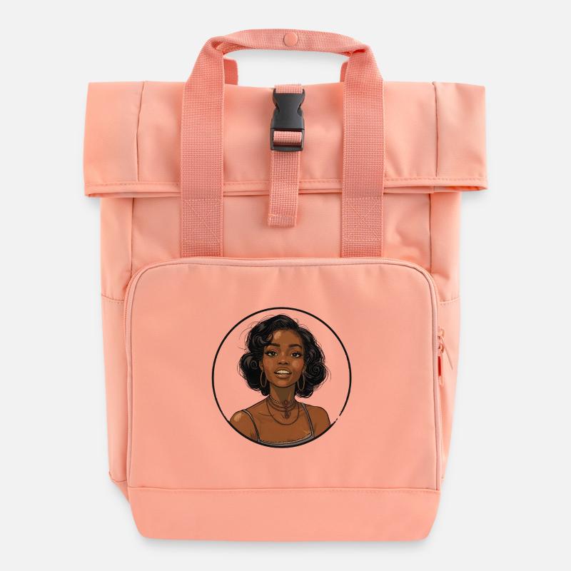 Elegant style icon - Roll Top Backpack with Two Handles - chintz rose