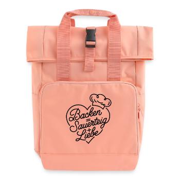Brot Backen mit Sauerteig und Liebe - Rolltop Rucksack mit zwei Griffen - Chintzrosa - Vorne