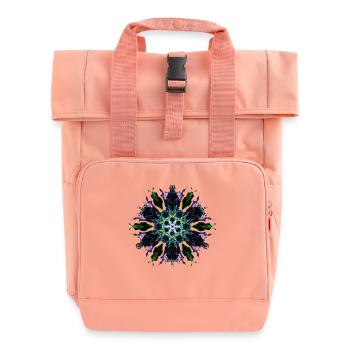 Purple Flower - Rolltop Rucksack mit zwei Griffen - Chintzrosa - Vorne