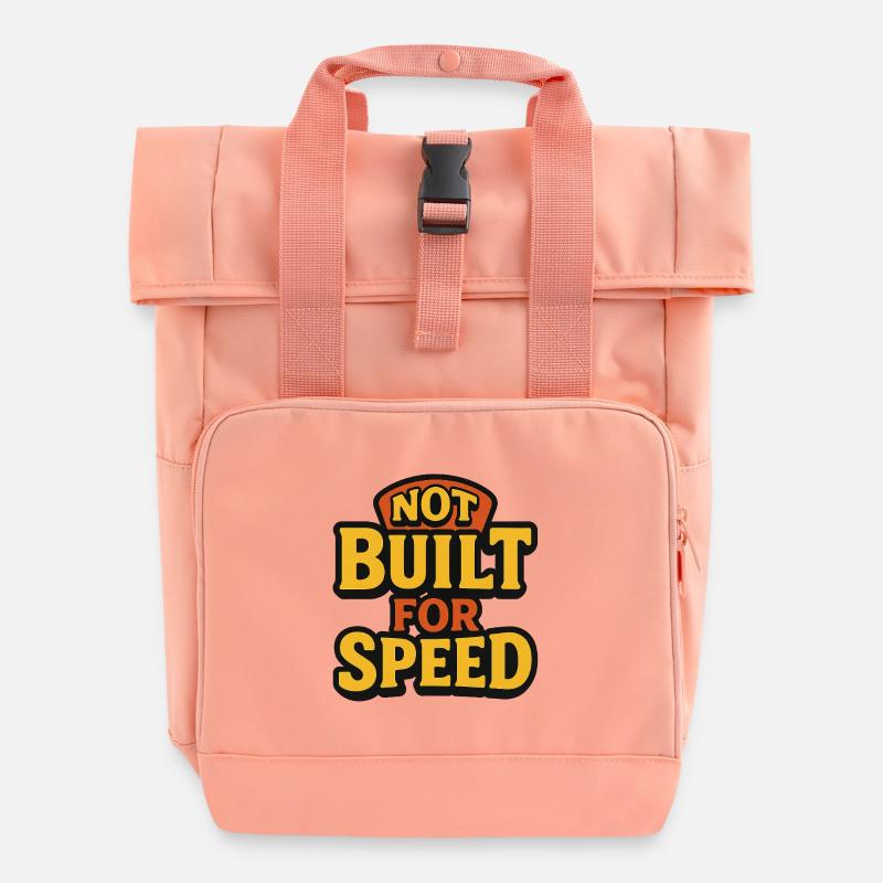 Not Built For Speed - Roll Top Backpack with Two Handles - chintz rose