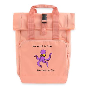 too weird to live too rare to die, funny octopus - Roll Top Backpack with Two Handles - chintz rose - Front