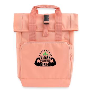 Vegan powered Dad - Roll Top Backpack with Two Handles - chintz rose - Front