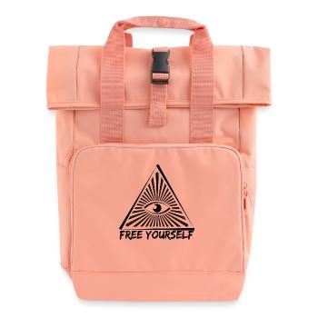 Anti Illuminati Verschwörung Freimaurer NWO - Rolltop Rucksack mit zwei Griffen - Chintzrosa - Vorne