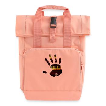 Handabdruck Klaviertastatur Shirt - Rolltop Rucksack mit zwei Griffen - Chintzrosa - Vorne