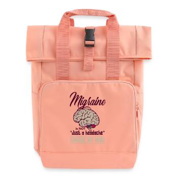 Headache migraine illness gift brain - Roll Top Backpack with Two Handles - chintz rose - Front
