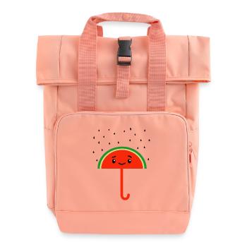 Raining Watermelon Seeds And Umbrella - Rolltop Rucksack mit zwei Griffen - Chintzrosa - Vorne
