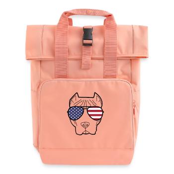 Amerika Hund Sonnebrille USA 4. Juli Geschenk - Rolltop Rucksack mit zwei Griffen - Chintzrosa - Vorne