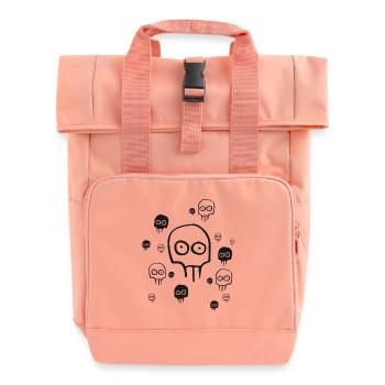 Monster halloween ghosts eyes manga creepy snap - Roll Top Backpack with Two Handles - chintz rose - Front