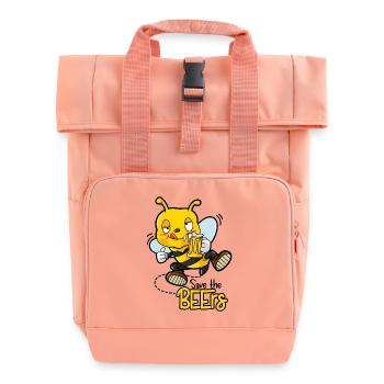 Lustig Rettet die Bienen / Biere Craft Bier Biene - Rolltop Rucksack mit zwei Griffen - Chintzrosa - Vorne