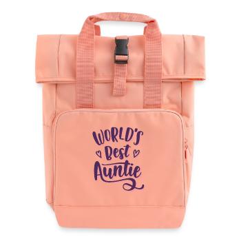 Best Aunt Ever - For the dearest aunt in the world - Roll Top Backpack with Two Handles - chintz rose - Front