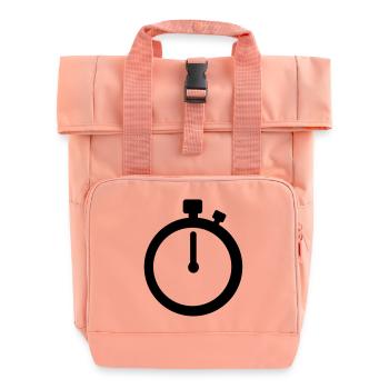 Stop watch - Roll Top Backpack with Two Handles - chintz rose - Front