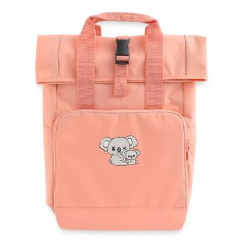 Koala bear - Roll Top Backpack with Two Handles - chintz rose - Front