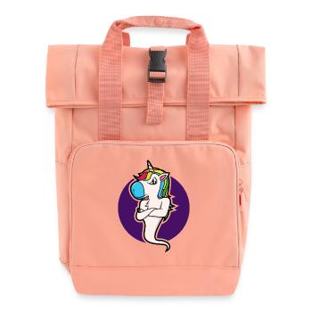 Einhorn-Zeit - Rolltop Rucksack mit zwei Griffen - Chintzrosa - Vorne