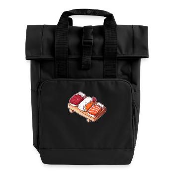 Niedliches Sushi-Trio – Perfektes Geschenk für Sus - Rolltop Rucksack mit zwei Griffen - Schwarz - Vorne