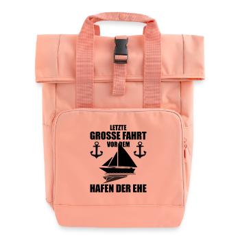Junggesellenabschied Bräutigam Polterabend T-Shirt - Rolltop Rucksack mit zwei Griffen - Chintzrosa - Vorne