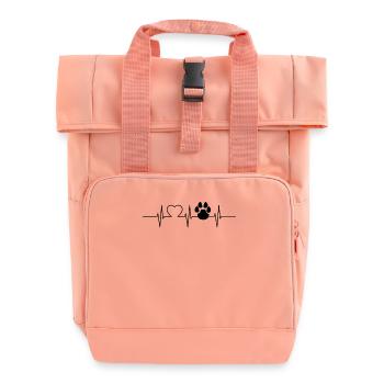 funny dogs saying gift dog four-legged friends wuf - Roll Top Backpack with Two Handles - chintz rose - Front