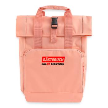 Gästebuch für den 60. Geburtstag – Unvergesslich - Rolltop Rucksack mit zwei Griffen - Chintzrosa - Vorne
