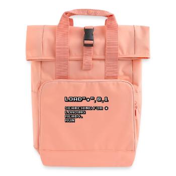 Retro Computing and 8-Bit Nostalgia - Roll Top Backpack with Two Handles - chintz rose - Front