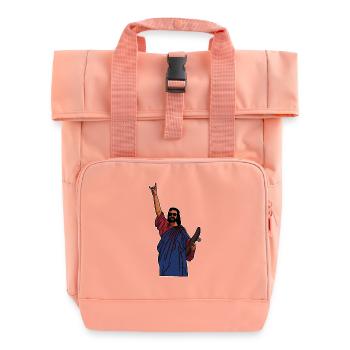 Jesus skates – Holy style on the board - Roll Top Backpack with Two Handles - chintz rose - Front