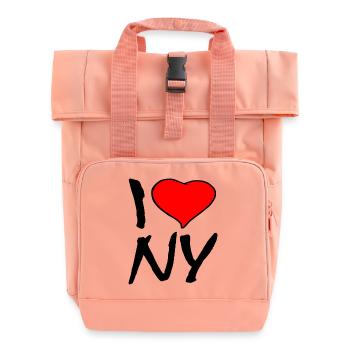 New York - Roll Top Backpack with Two Handles - chintz rose - Front