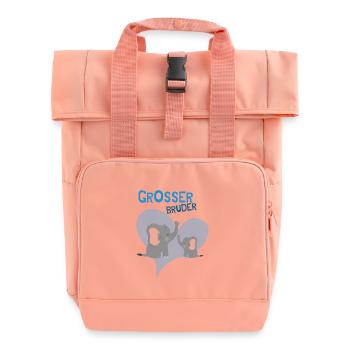 Niedliches Elefanten Design Für Den Großen Bruder - Rolltop Rucksack mit zwei Griffen - Chintzrosa - Vorne