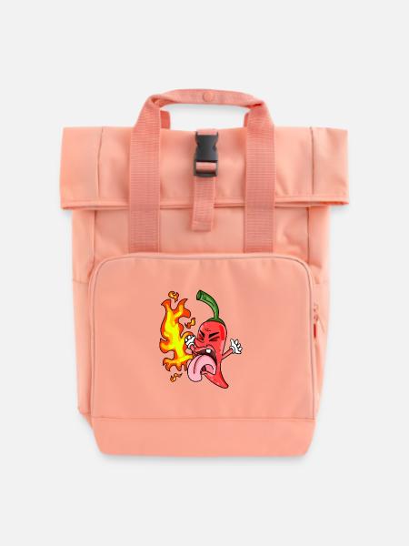Lustige Chilischote - Peperoni - Rolltop Rucksack mit zwei Griffen - Chintzrosa