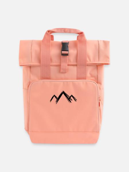 Berg Berge Wandern - Rolltop Rucksack mit zwei Griffen - Chintzrosa