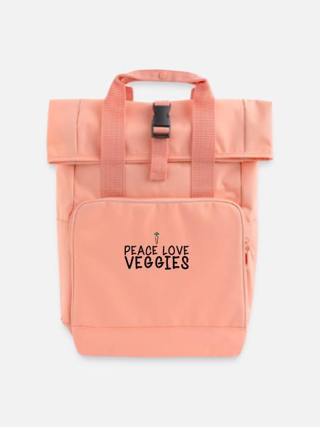 Vegan Veganer - Rolltop Rucksack mit zwei Griffen - Chintzrosa