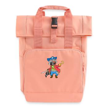 Captain Raccoon - Pirate Raccoon Raccoon - Roll Top Backpack with Two Handles - chintz rose - Front