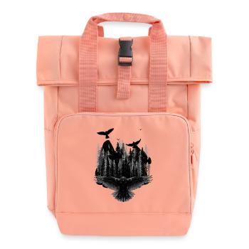 Fantasy Dark Wildlife Birds Nature Wilderness - Roll Top Backpack with Two Handles - chintz rose - Front