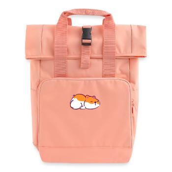 Schlafender Hamster - Rolltop Rucksack mit zwei Griffen - Chintzrosa - Vorne