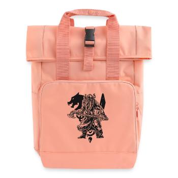 Valhalla - Viking - Wikinger mit Axt - Rolltop Rucksack mit zwei Griffen - Chintzrosa - Vorne