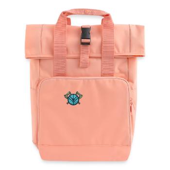 Äxte und Wikinger Schild - Wikinger - Rolltop Rucksack mit zwei Griffen - Chintzrosa - Vorne
