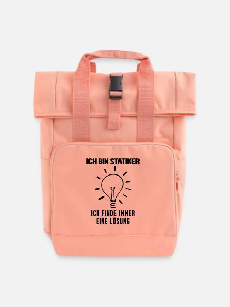 Statiker Beruf Ausbildung - Rolltop Rucksack mit zwei Griffen - Chintzrosa