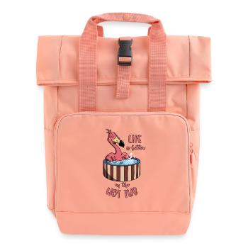Flamingo im Pool - La vie est meilleure dans le bain à remous - Sac à dos Roll Top à deux anses - rose liberty - Devant