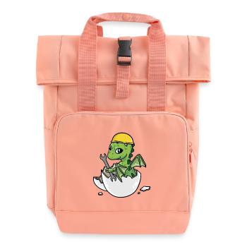 Dino Craftsman Eggshell Tool Car Workshop - Roll Top Backpack with Two Handles - chintz rose - Front