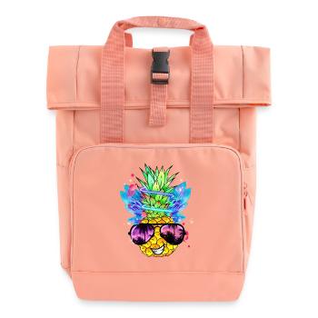 Ananas Kunst - Rolltop Rucksack mit zwei Griffen - Chintzrosa - Vorne