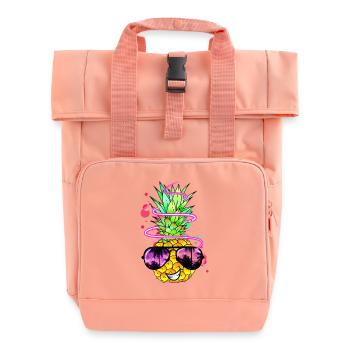 Ananas cool bunt spritzig - Rolltop Rucksack mit zwei Griffen - Chintzrosa - Vorne