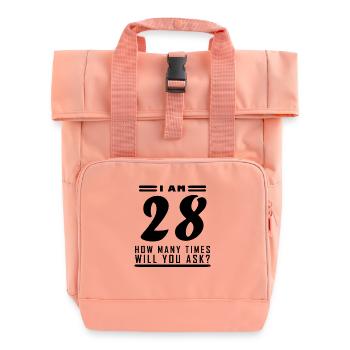 I am 28 – 28th birthday gift - Roll Top Backpack with Two Handles - chintz rose - Front