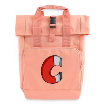Hufeisen magnet - Rolltop Rucksack mit zwei Griffen - Chintzrosa - Vorne