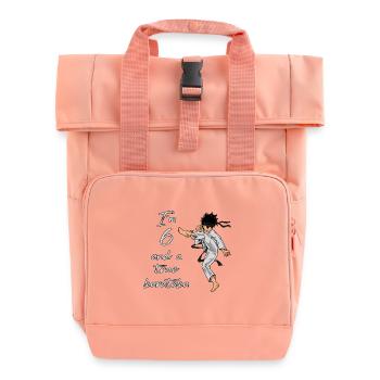 Ich bin 6 - Jungen Karate - Rolltop Rucksack mit zwei Griffen - Chintzrosa - Vorne