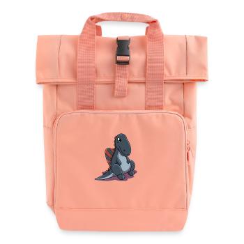 Cartoon Spinosaurus - Roll Top Backpack with Two Handles - chintz rose - Front